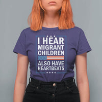 I Hear Migrant Children Also Have Heartbeats T Shirt For Women Patriotic American Flag Human Rights