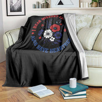 I Hear Migrant Children Also Have Heartbeats Throw Blanket Patriotic Red White Blue Floral Human Rights