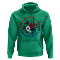 I Hear Migrant Children Also Have Heartbeats Hoodie Patriotic Red White Blue Floral Human Rights