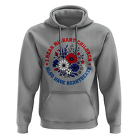 I Hear Migrant Children Also Have Heartbeats Hoodie Patriotic Red White Blue Floral Human Rights