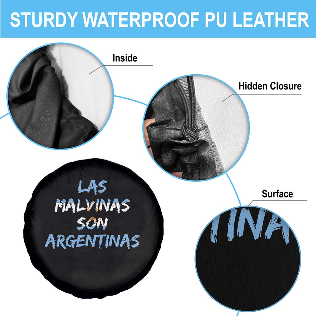Patriotic Las Malvinas Son Argentinas Flag Spare Tire Cover Argentine Heritage Sun of May Argentina Sovereignty