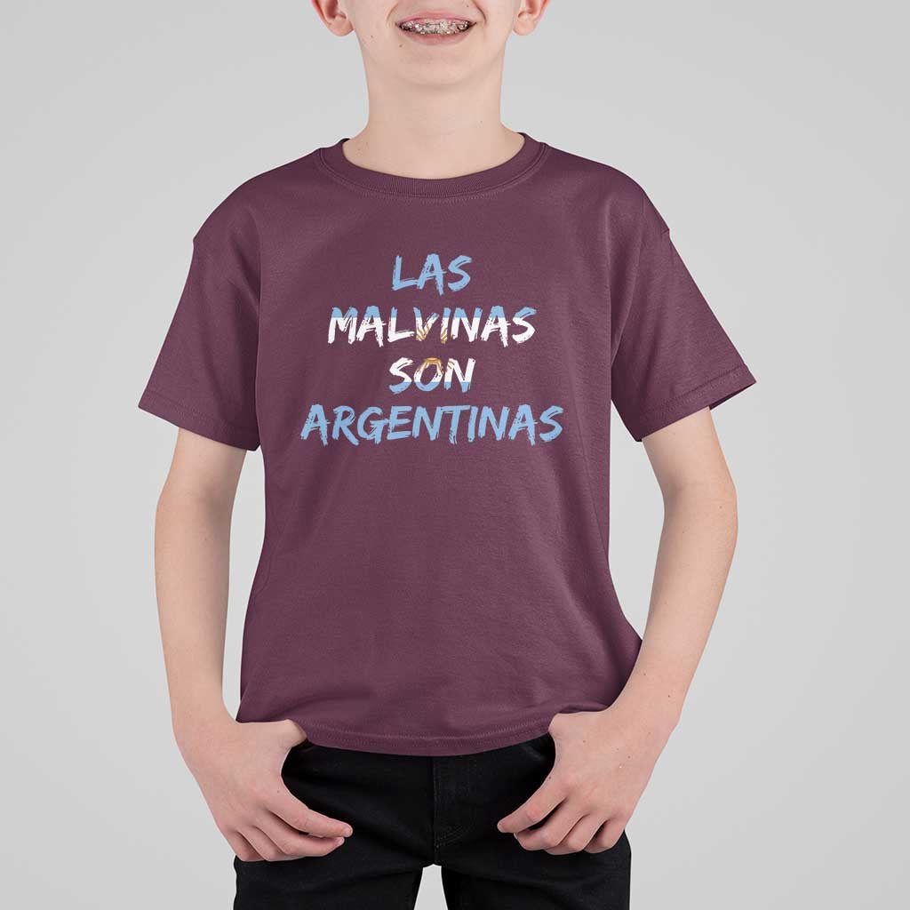 Patriotic Las Malvinas Son Argentinas Flag T Shirt For Kid Argentine Heritage Sun of May Argentina Sovereignty