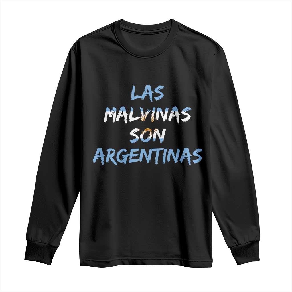 Patriotic Las Malvinas Son Argentinas Flag Long Sleeve Shirt Argentine Heritage Sun of May Argentina Sovereignty