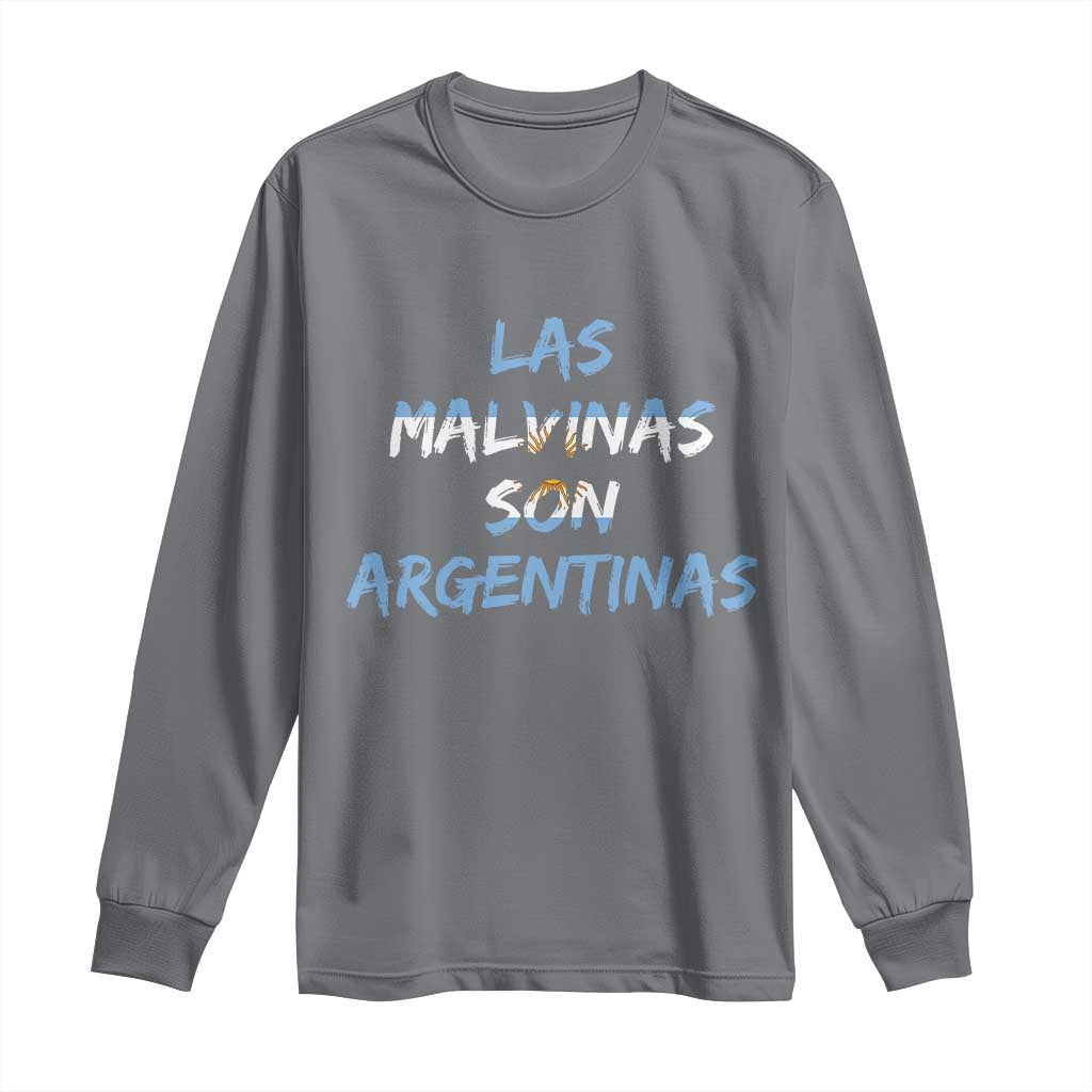 Patriotic Las Malvinas Son Argentinas Flag Long Sleeve Shirt Argentine Heritage Sun of May Argentina Sovereignty