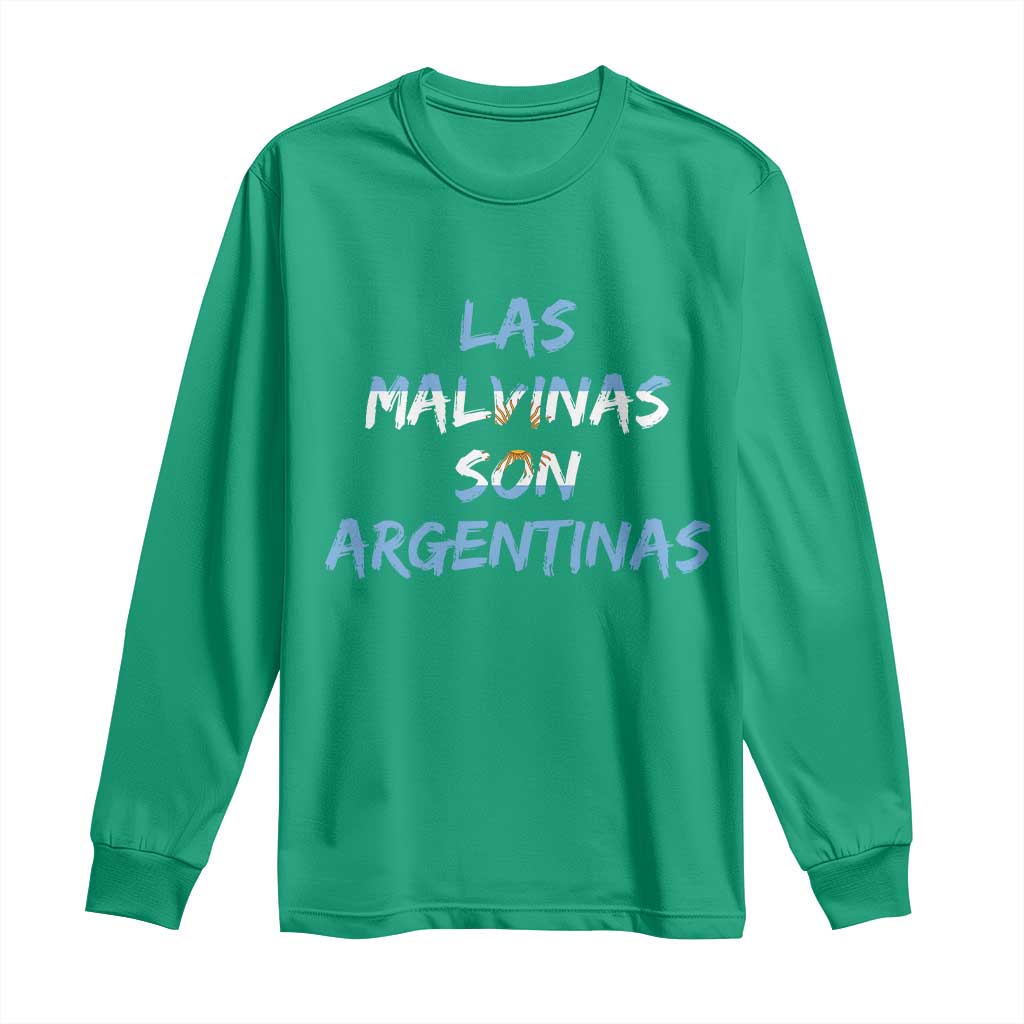 Patriotic Las Malvinas Son Argentinas Flag Long Sleeve Shirt Argentine Heritage Sun of May Argentina Sovereignty