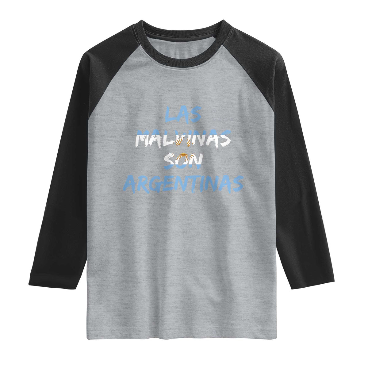 Patriotic Las Malvinas Son Argentinas Flag Raglan Shirt Argentine Heritage Sun of May Argentina Sovereignty
