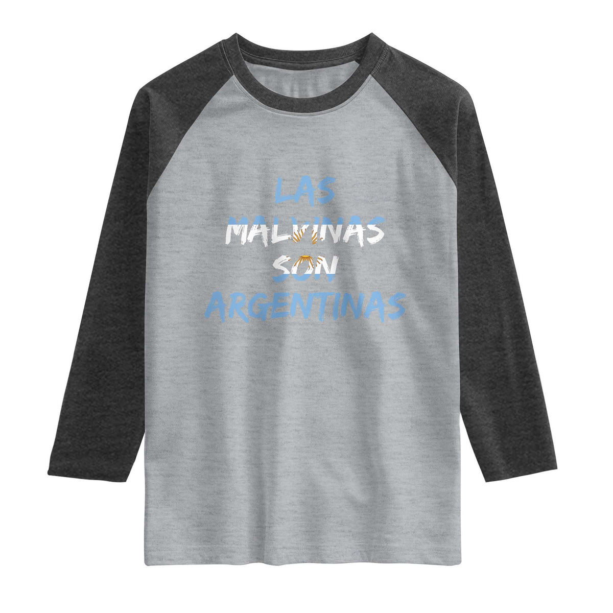 Patriotic Las Malvinas Son Argentinas Flag Raglan Shirt Argentine Heritage Sun of May Argentina Sovereignty