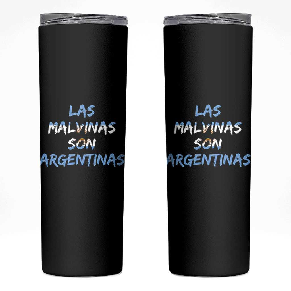 Patriotic Las Malvinas Son Argentinas Flag Skinny Tumbler Argentine Heritage Sun of May Argentina Sovereignty