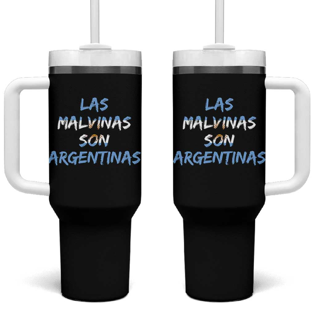 Patriotic Las Malvinas Son Argentinas Flag Tumbler With Handle Argentine Heritage Sun of May Argentina Sovereignty