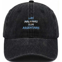 Patriotic Las Malvinas Son Argentinas Flag Washed Cotton Baseball Cap Argentine Heritage Sun of May Argentina Sovereignty