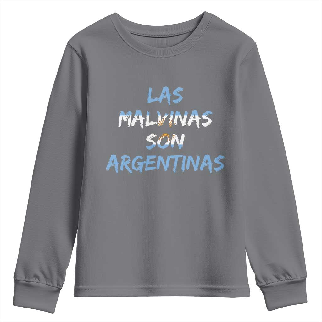 Patriotic Las Malvinas Son Argentinas Flag Youth Sweatshirt Argentine Heritage Sun of May Argentina Sovereignty