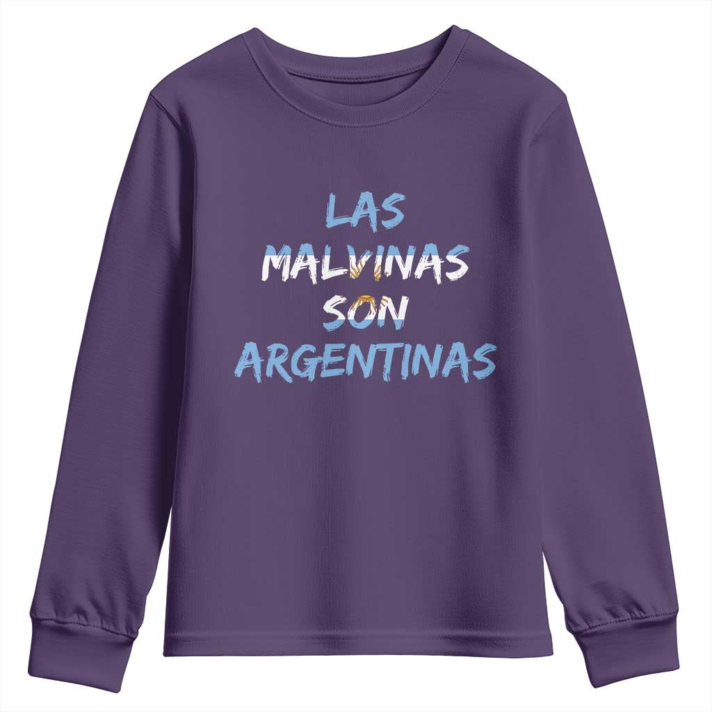 Patriotic Las Malvinas Son Argentinas Flag Youth Sweatshirt Argentine Heritage Sun of May Argentina Sovereignty