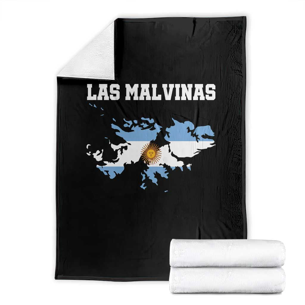 Las Malvinas Island Map Flag Graphic Throw Blanket Patriotic Sovereignty Argentine Heritage Sun of May Pride