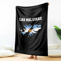 Las Malvinas Island Map Flag Graphic Throw Blanket Patriotic Sovereignty Argentine Heritage Sun of May Pride