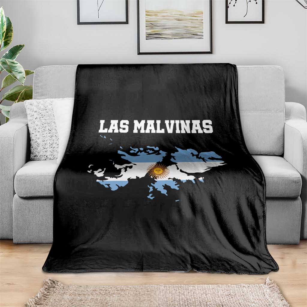 Las Malvinas Island Map Flag Graphic Throw Blanket Patriotic Sovereignty Argentine Heritage Sun of May Pride