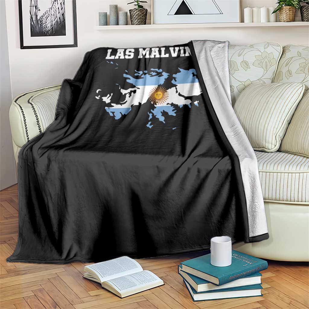 Las Malvinas Island Map Flag Graphic Throw Blanket Patriotic Sovereignty Argentine Heritage Sun of May Pride