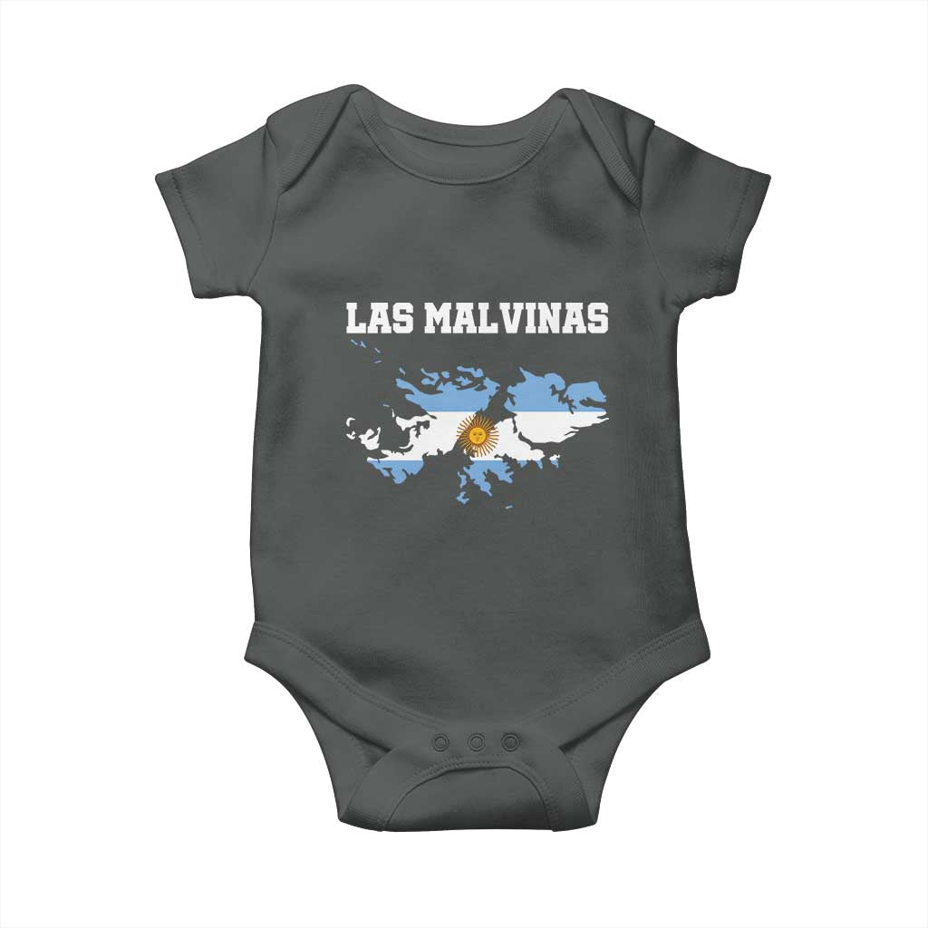 Las Malvinas Island Map Flag Graphic Baby Onesie Patriotic Sovereignty Argentine Heritage Sun of May Pride