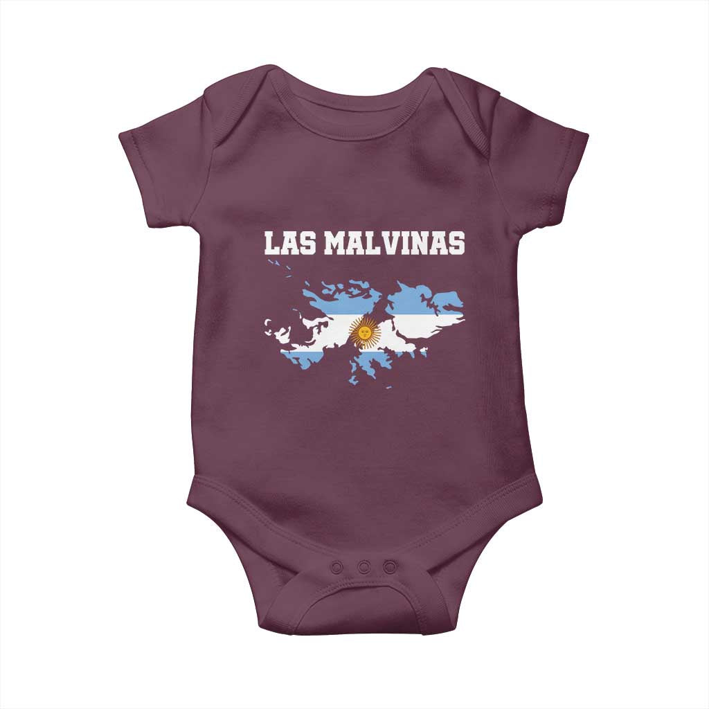 Las Malvinas Island Map Flag Graphic Baby Onesie Patriotic Sovereignty Argentine Heritage Sun of May Pride