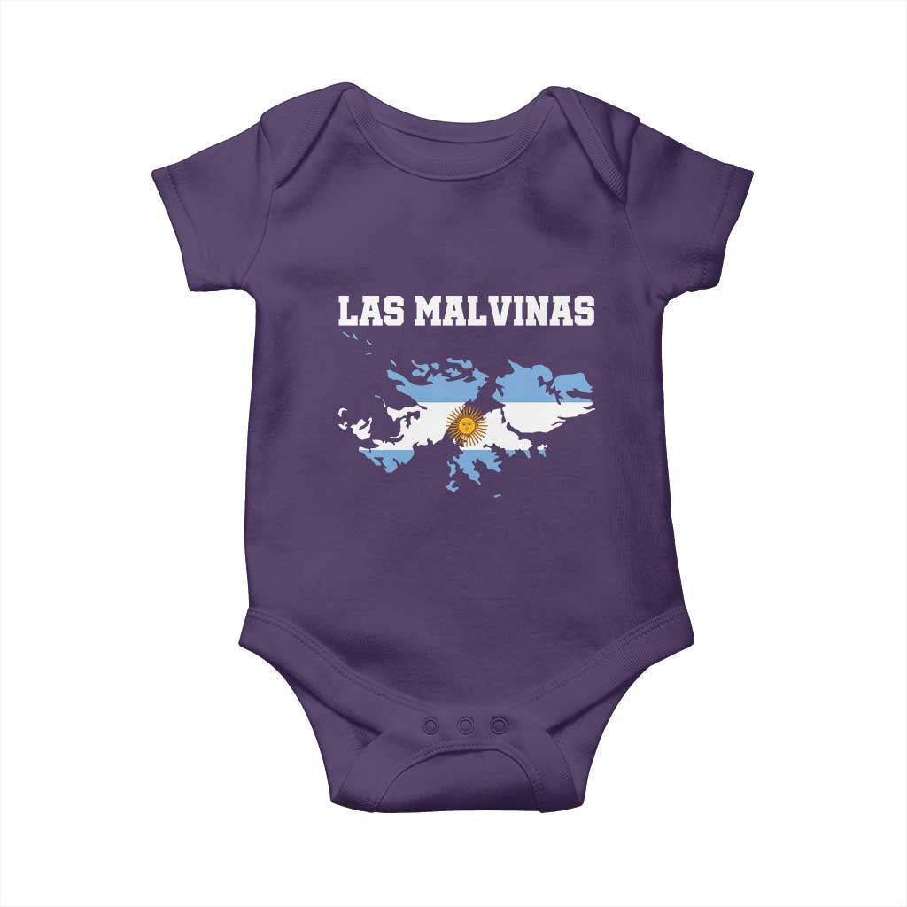 Las Malvinas Island Map Flag Graphic Baby Onesie Patriotic Sovereignty Argentine Heritage Sun of May Pride