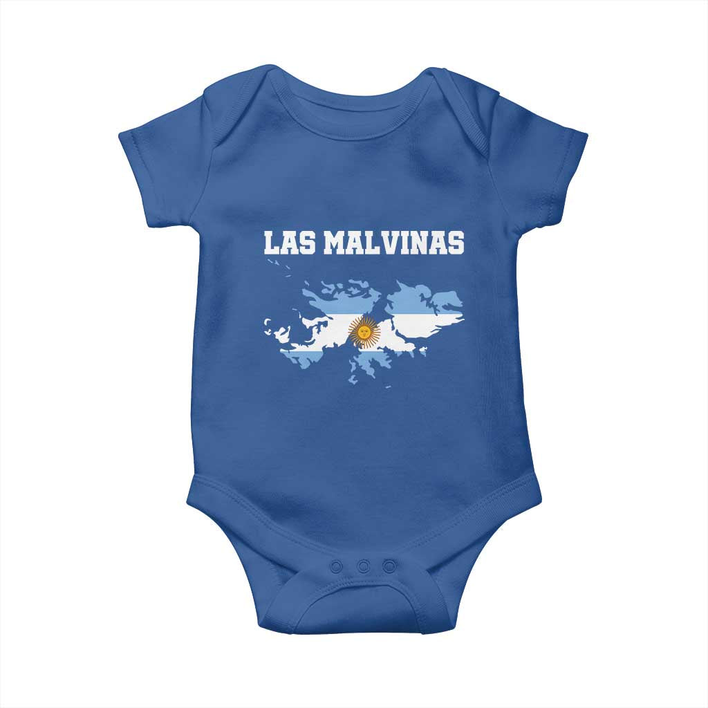 Las Malvinas Island Map Flag Graphic Baby Onesie Patriotic Sovereignty Argentine Heritage Sun of May Pride