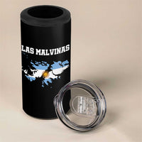 Las Malvinas Island Map Flag Graphic 4 in 1 Can Cooler Tumbler Patriotic Sovereignty Argentine Heritage Sun of May Pride