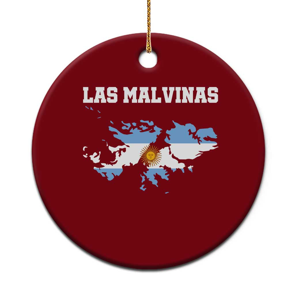 Las Malvinas Island Map Flag Graphic Ceramic Ornament Patriotic Sovereignty Argentine Heritage Sun of May Pride
