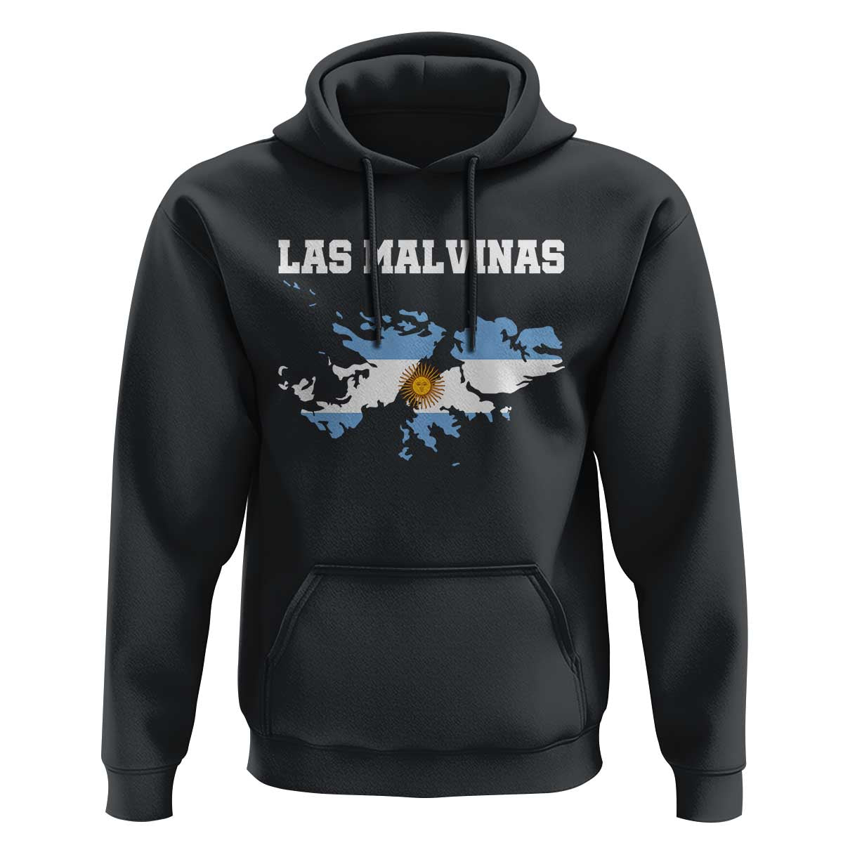 Las Malvinas Island Map Flag Graphic Hoodie Patriotic Sovereignty Argentine Heritage Sun of May Pride