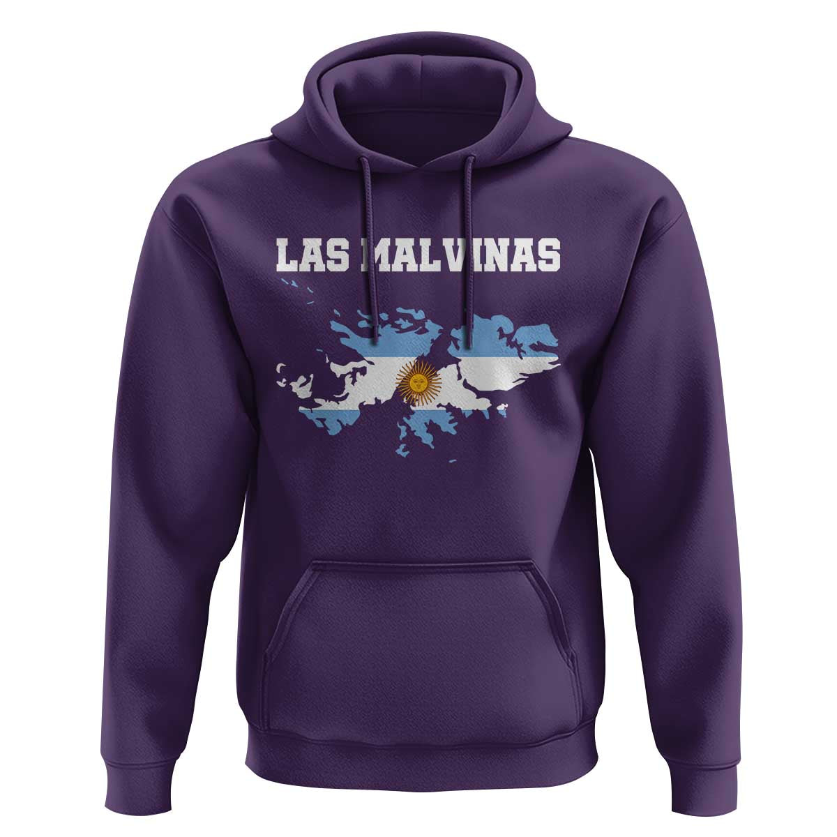 Las Malvinas Island Map Flag Graphic Hoodie Patriotic Sovereignty Argentine Heritage Sun of May Pride