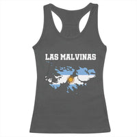 Las Malvinas Island Map Flag Graphic Racerback Tank Top Patriotic Sovereignty Argentine Heritage Sun of May Pride
