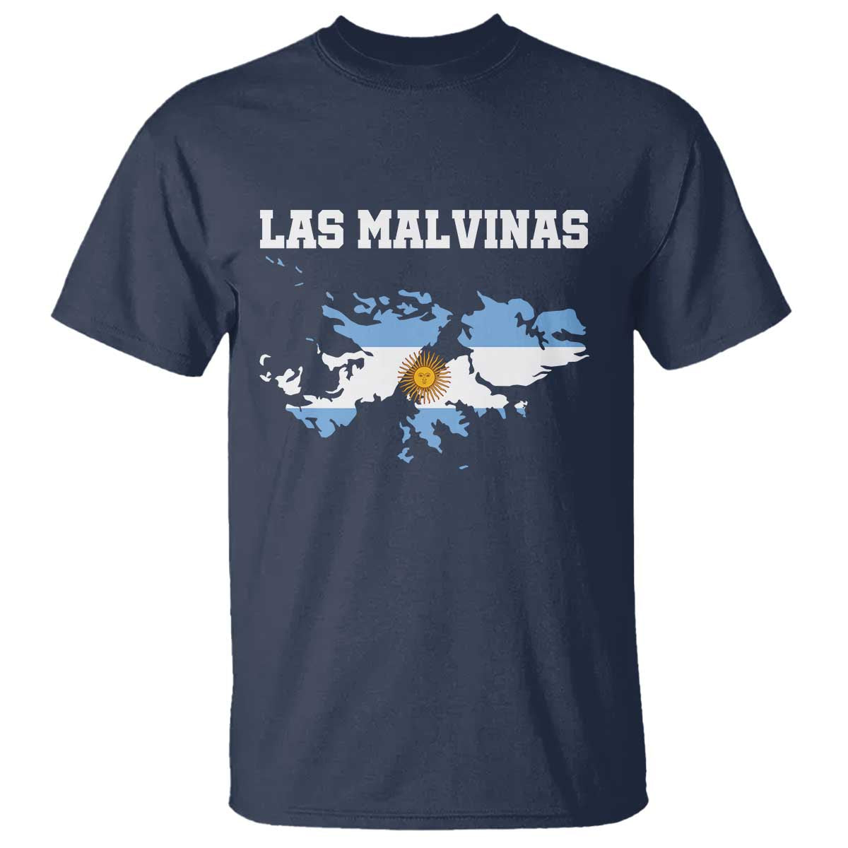 Las Malvinas Island Map Flag Graphic T Shirt Patriotic Sovereignty Argentine Heritage Sun of May Pride