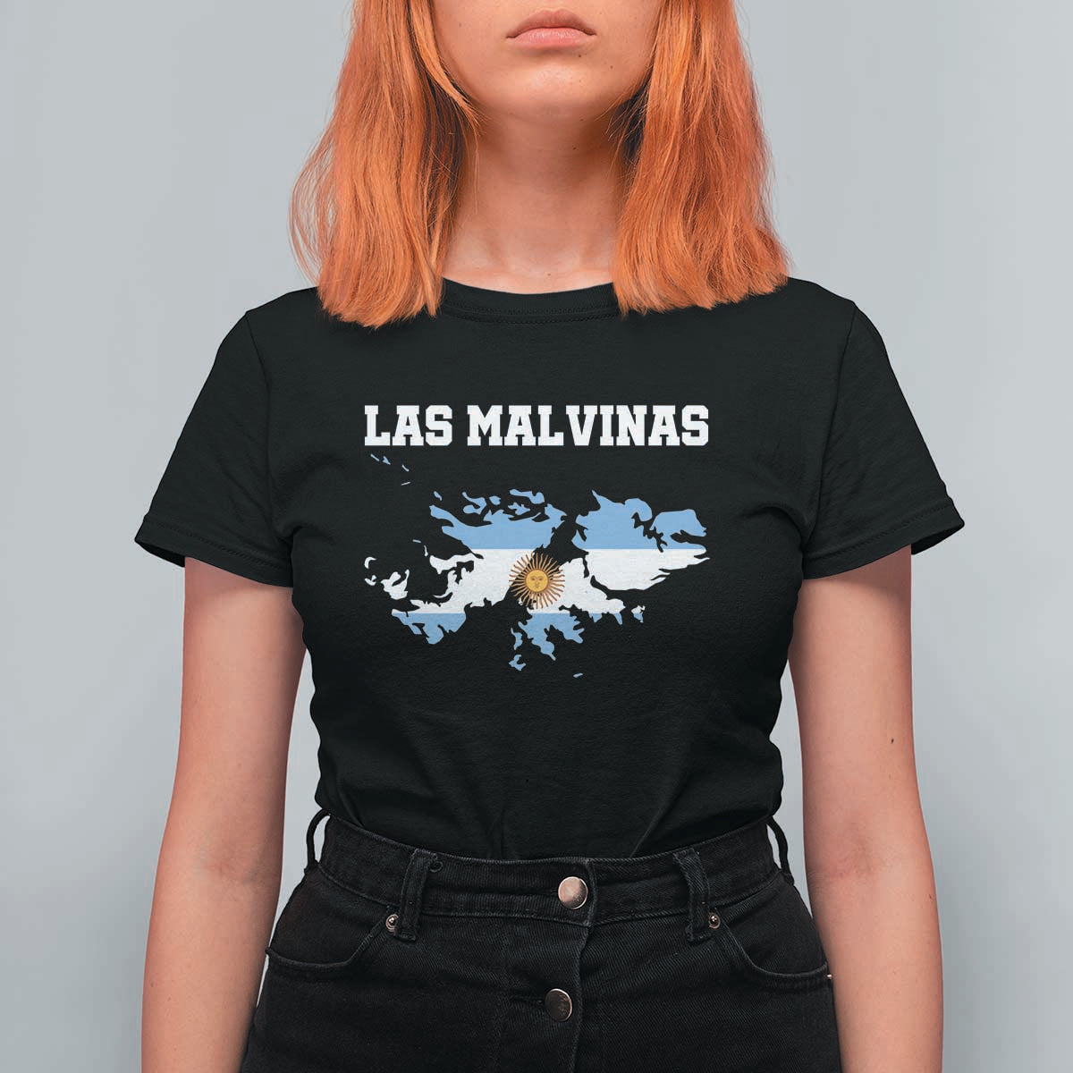 Las Malvinas Island Map Flag Graphic T Shirt For Women Patriotic Sovereignty Argentine Heritage Sun of May Pride