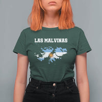 Las Malvinas Island Map Flag Graphic T Shirt For Women Patriotic Sovereignty Argentine Heritage Sun of May Pride