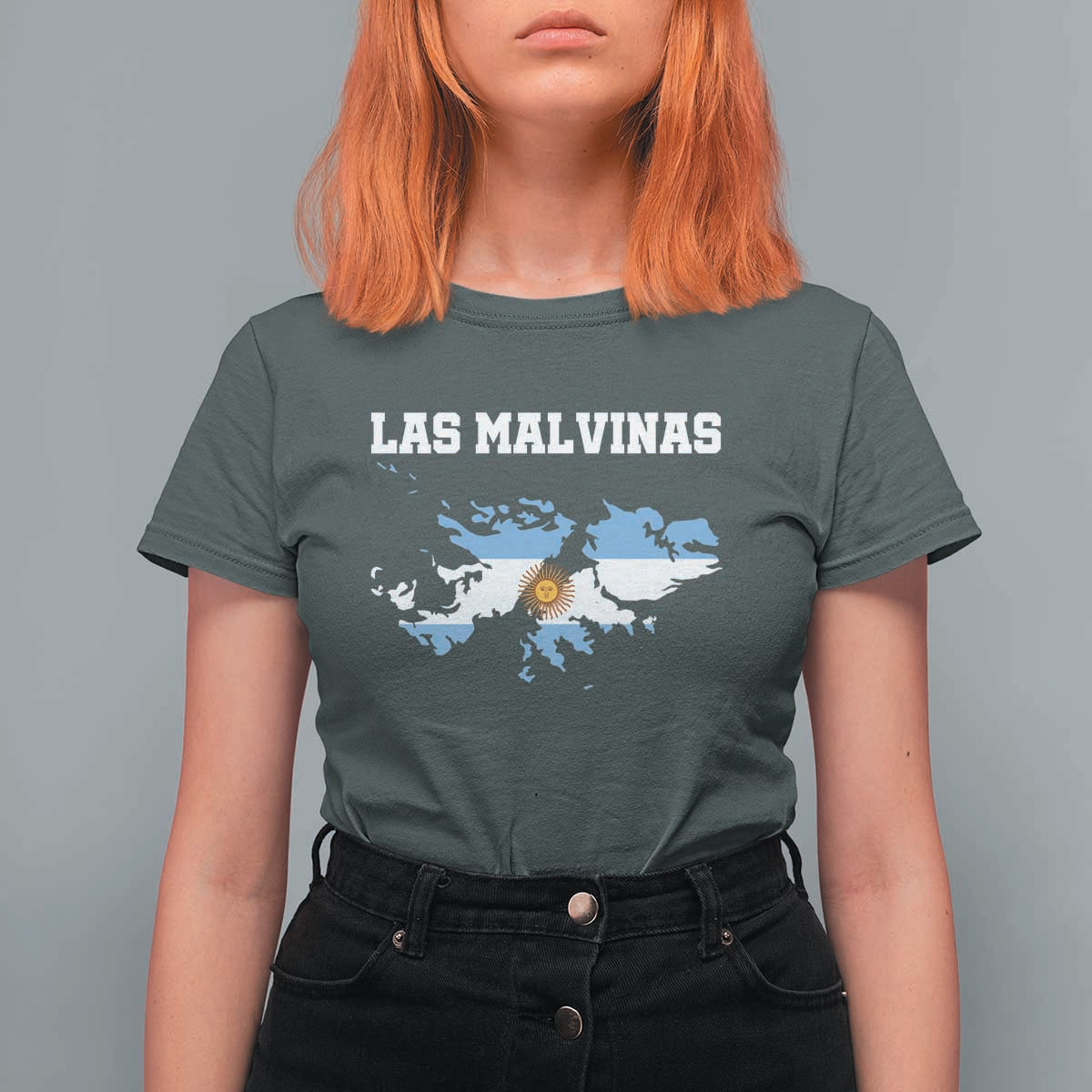 Las Malvinas Island Map Flag Graphic T Shirt For Women Patriotic Sovereignty Argentine Heritage Sun of May Pride