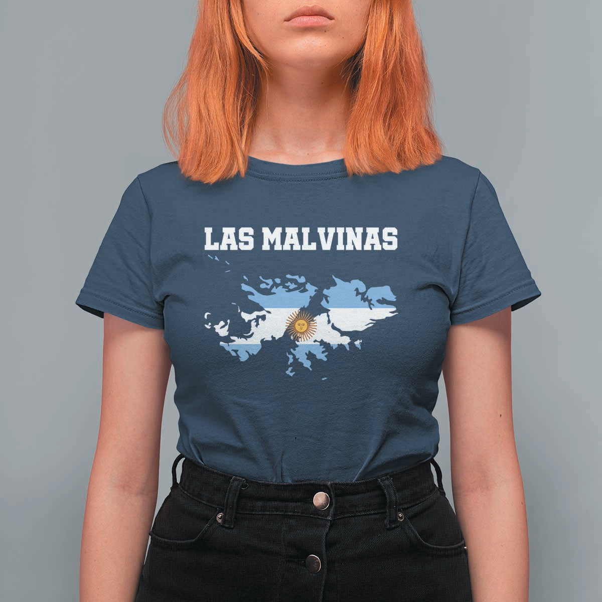 Las Malvinas Island Map Flag Graphic T Shirt For Women Patriotic Sovereignty Argentine Heritage Sun of May Pride