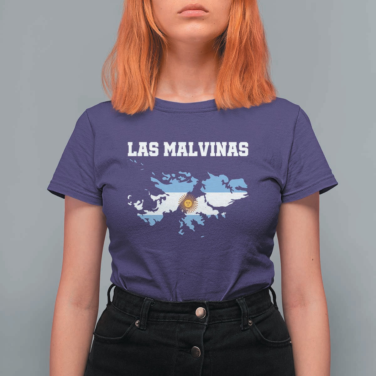Las Malvinas Island Map Flag Graphic T Shirt For Women Patriotic Sovereignty Argentine Heritage Sun of May Pride