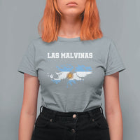 Las Malvinas Island Map Flag Graphic T Shirt For Women Patriotic Sovereignty Argentine Heritage Sun of May Pride