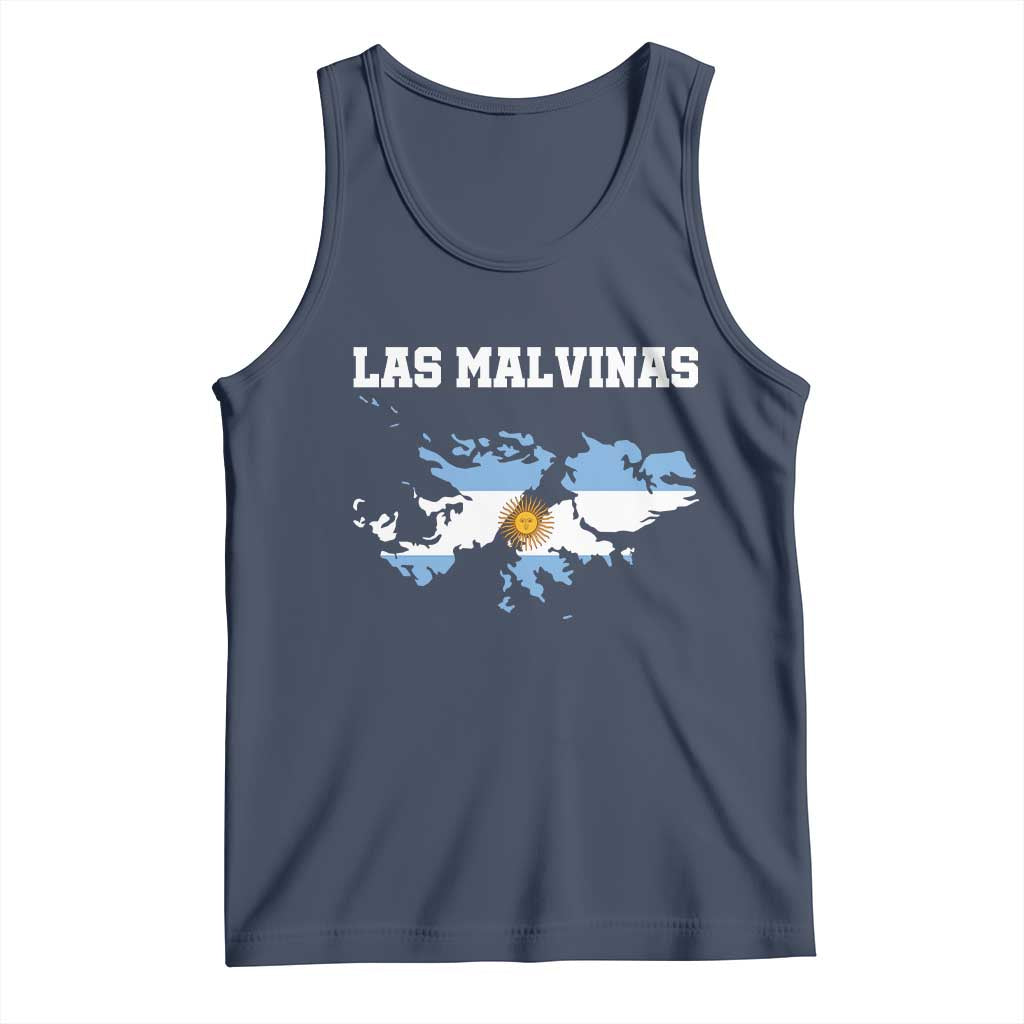 Las Malvinas Island Map Flag Graphic Tank Top Patriotic Sovereignty Argentine Heritage Sun of May Pride