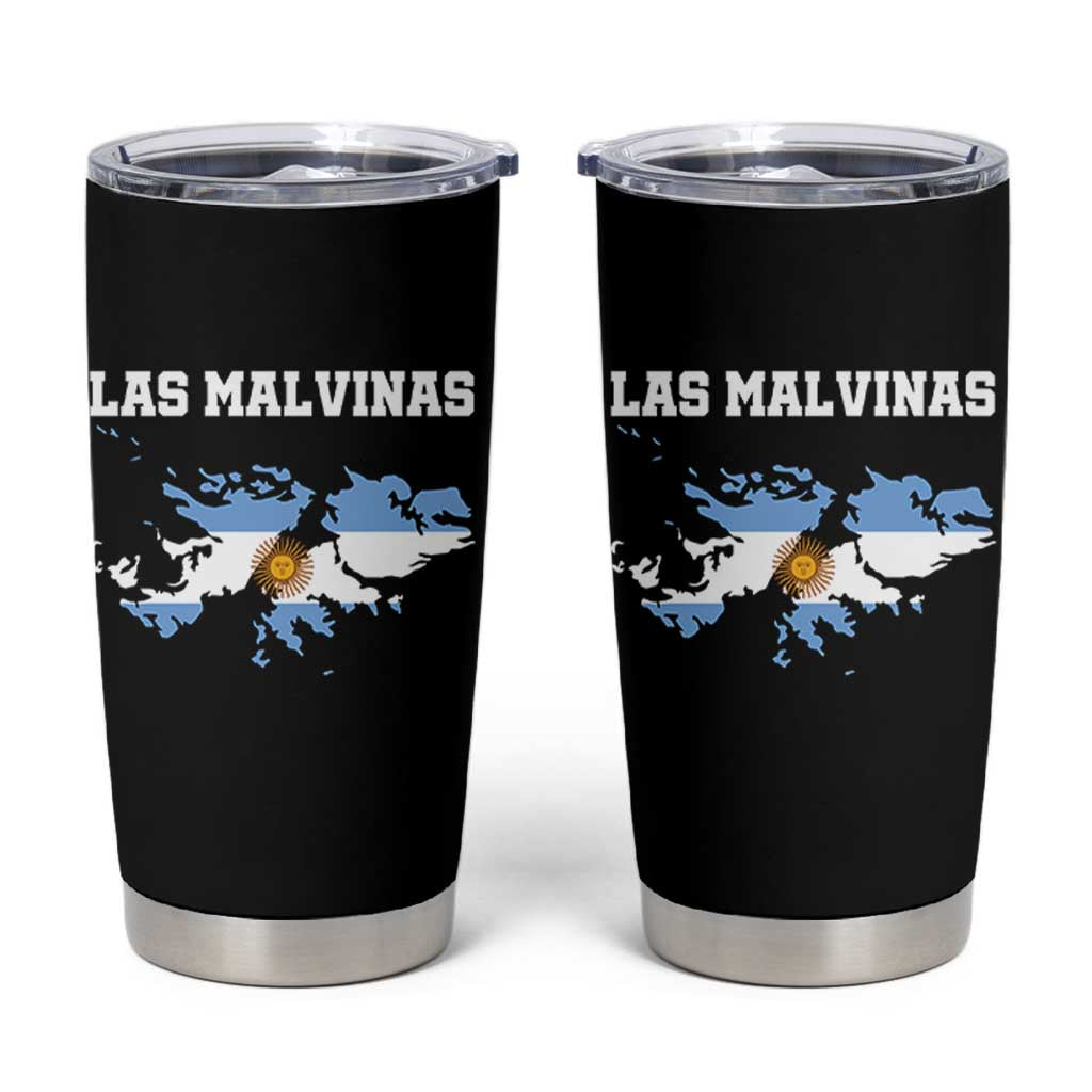 Las Malvinas Island Map Flag Graphic Tumbler Cup Patriotic Sovereignty Argentine Heritage Sun of May Pride