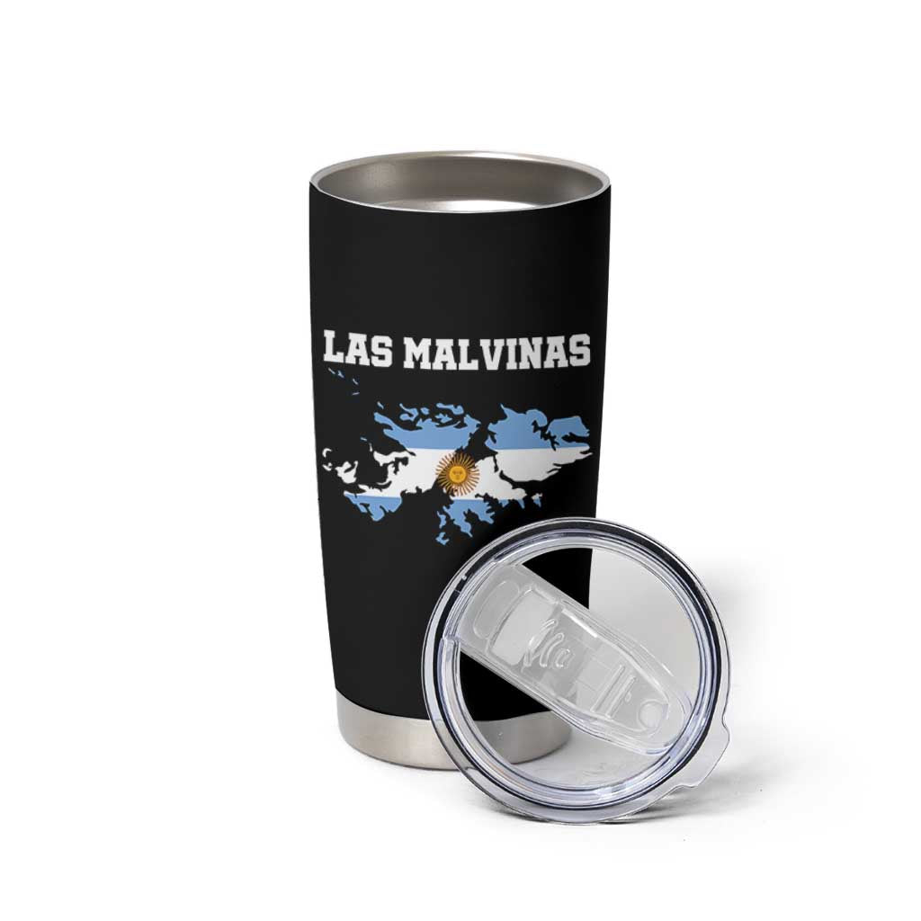Las Malvinas Island Map Flag Graphic Tumbler Cup Patriotic Sovereignty Argentine Heritage Sun of May Pride