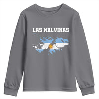 Las Malvinas Island Map Flag Graphic Youth Sweatshirt Patriotic Sovereignty Argentine Heritage Sun of May Pride
