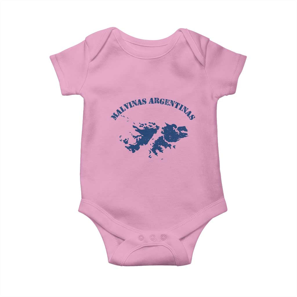 Retro Malvinas Argentinas Distressed Map Graphic Baby Onesie Argentine Island Sovereignty Heritage Pride