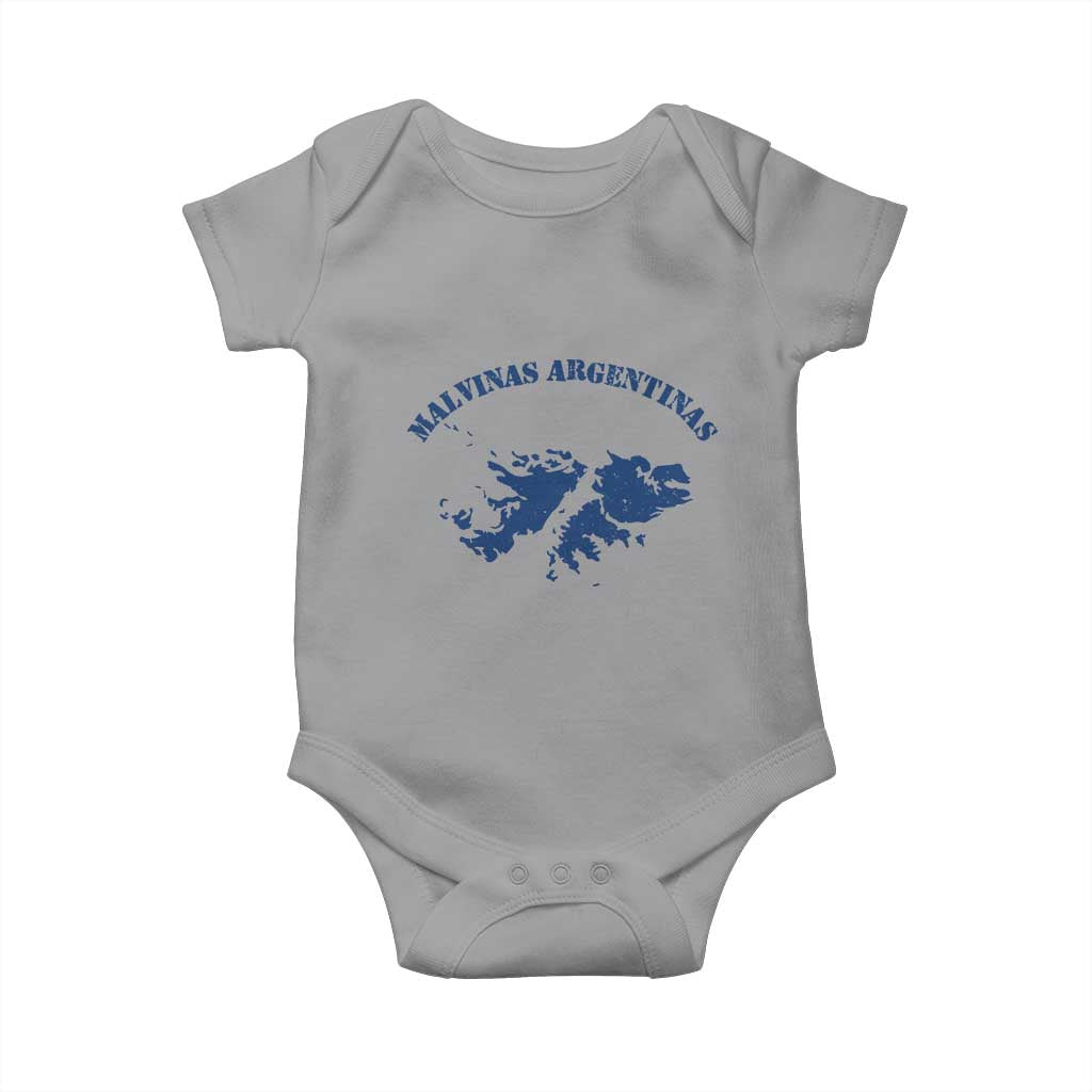Retro Malvinas Argentinas Distressed Map Graphic Baby Onesie Argentine Island Sovereignty Heritage Pride