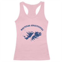 Retro Malvinas Argentinas Distressed Map Graphic Racerback Tank Top Argentine Island Sovereignty Heritage Pride