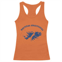 Retro Malvinas Argentinas Distressed Map Graphic Racerback Tank Top Argentine Island Sovereignty Heritage Pride
