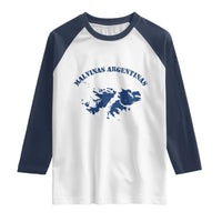 Retro Malvinas Argentinas Distressed Map Graphic Raglan Shirt Argentine Island Sovereignty Heritage Pride