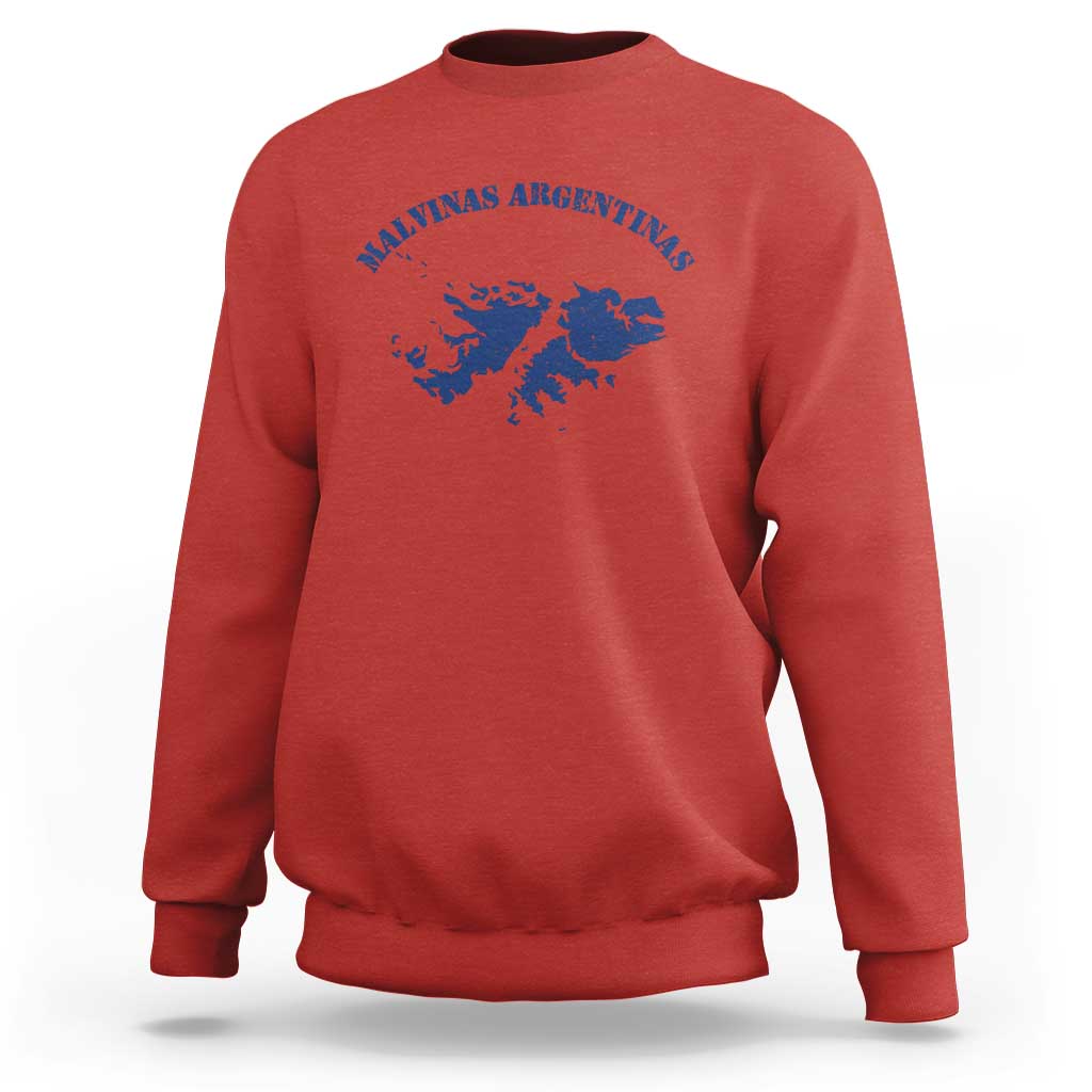 Retro Malvinas Argentinas Distressed Map Graphic Sweatshirt Argentine Island Sovereignty Heritage Pride