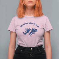 Retro Malvinas Argentinas Distressed Map Graphic T Shirt For Women Argentine Island Sovereignty Heritage Pride