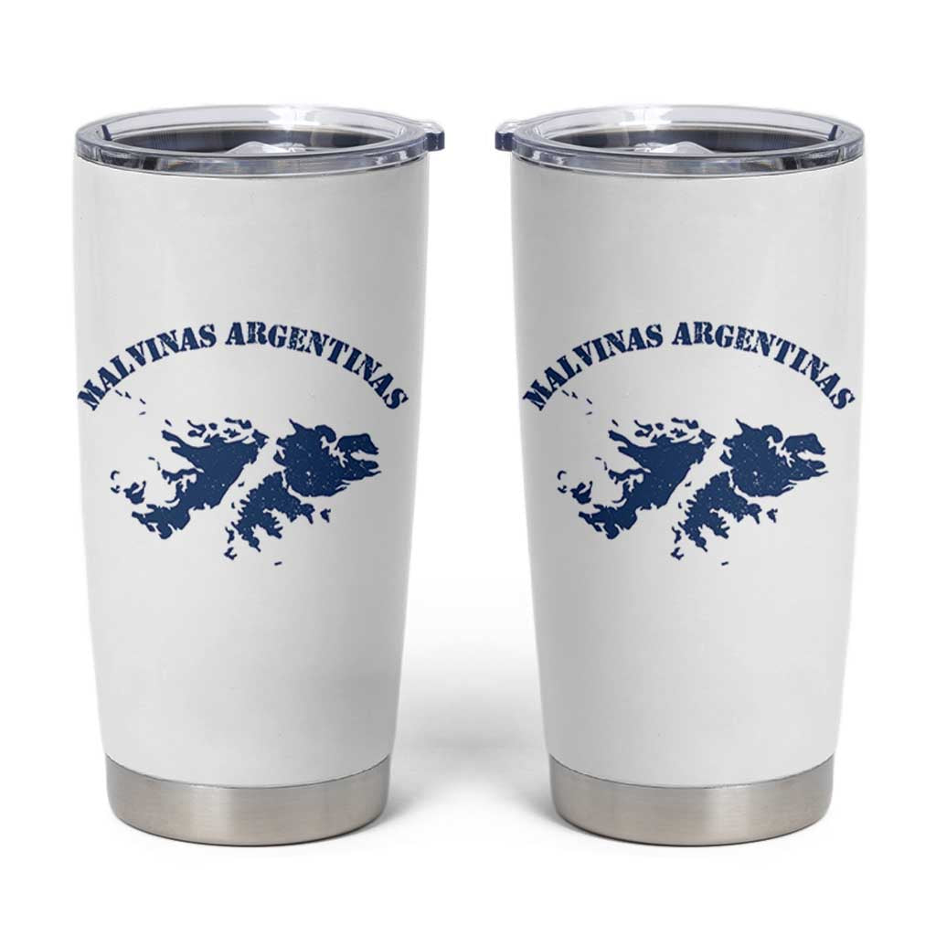 Retro Malvinas Argentinas Distressed Map Graphic Tumbler Cup Argentine Island Sovereignty Heritage Pride