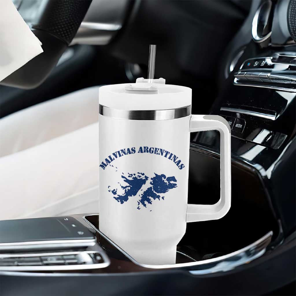 Retro Malvinas Argentinas Distressed Map Graphic Tumbler With Handle Argentine Island Sovereignty Heritage Pride