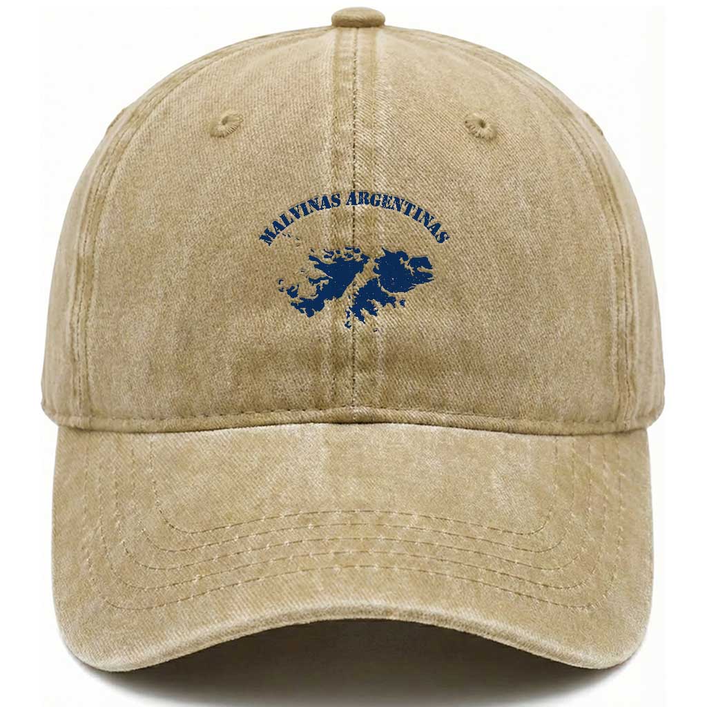 Retro Malvinas Argentinas Distressed Map Graphic Washed Cotton Baseball Cap Argentine Island Sovereignty Heritage Pride